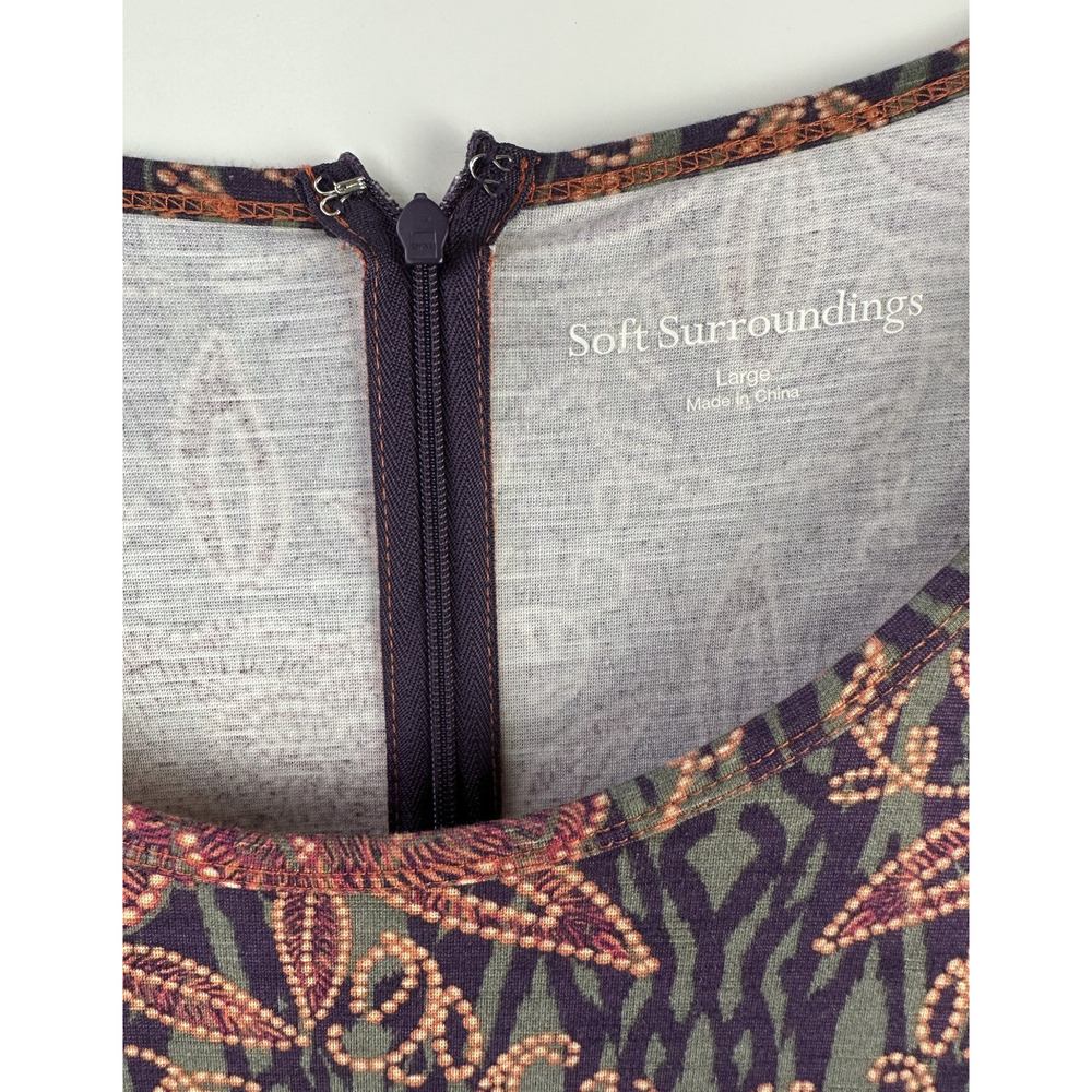 Soft Surroundings Alcott Dress Floral Maxi Slit Large Boho Western Jersey Soft - Picture 10 of 16